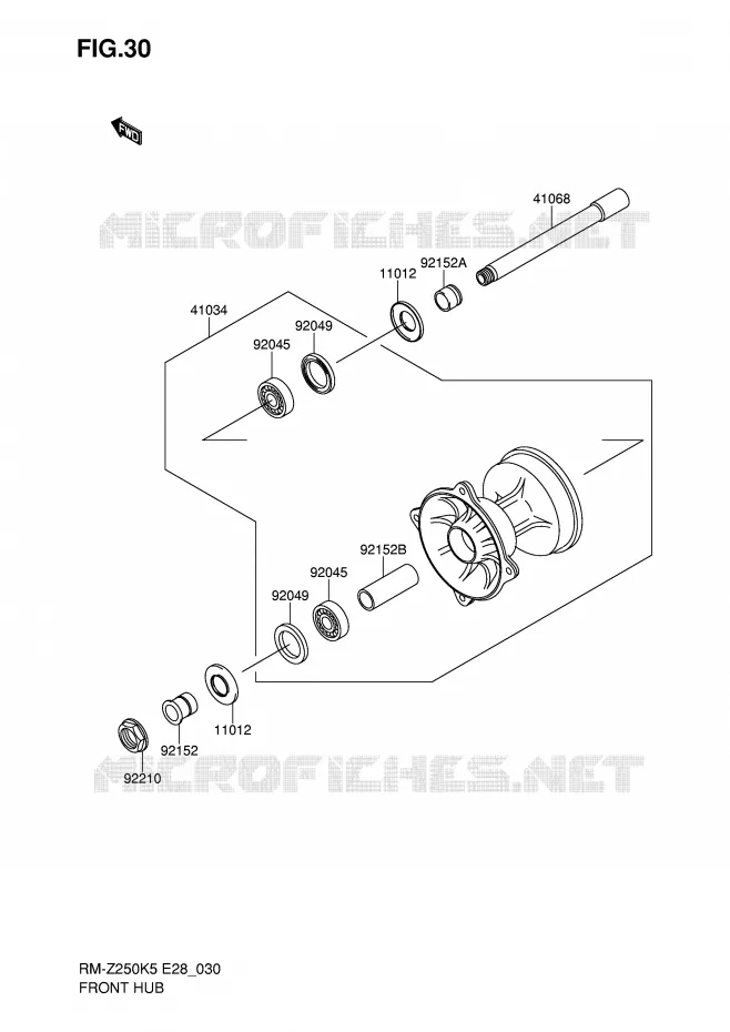 FRONT HUB Suzuki MOTO 250 RM-Z 2005  RM-Z250K5(E28)