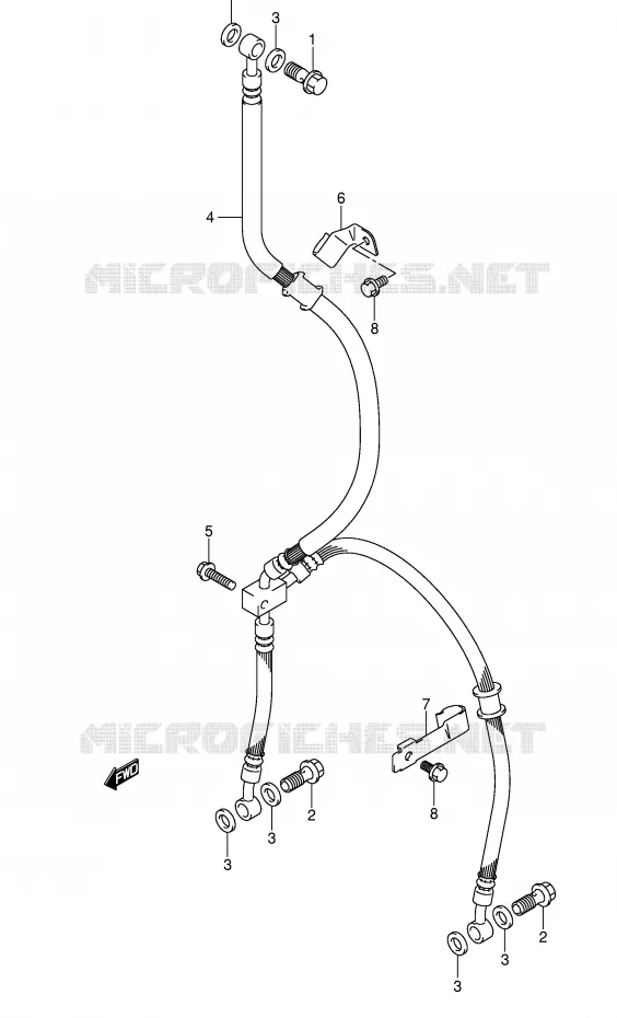 FRONT REMSLANG (SEE NOTE) Suzuki MOTO 650 SV-S 2007  SV650SUAK7(E2)