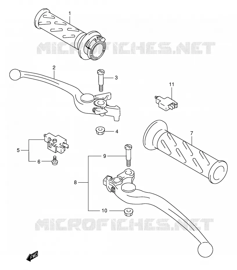 HANDGRIPS - LEVERS Suzuki MOTO 1000 TL-R 2001  TL1000RK1(E2)