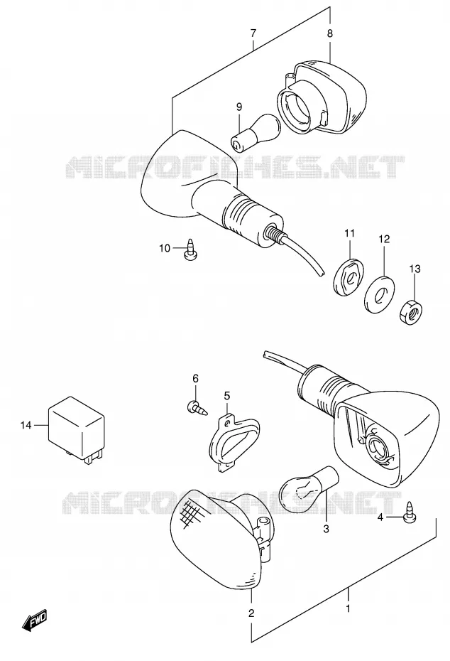 INDICATOREN (SV650SX/SUX/SY/SUY/SK1/SUK1/SK2/SUK2) Suzuki MOTO 650 SV 1999  SV650UX(E2)