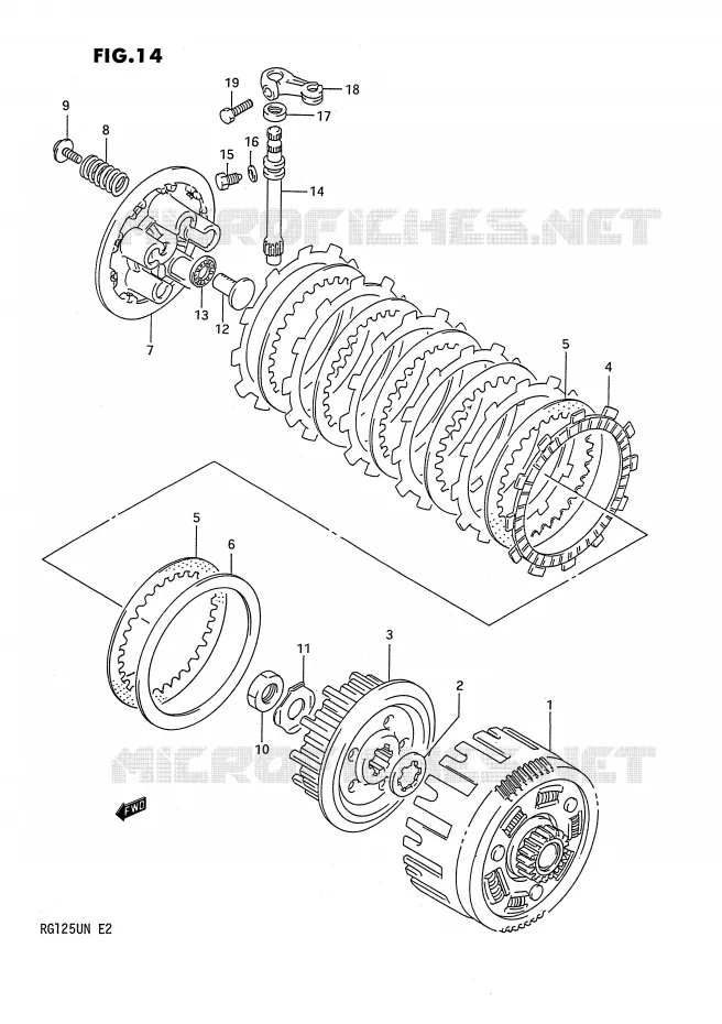 KOPPELING Suzuki MOTO 125 RG 1992  RG125UN(E2)