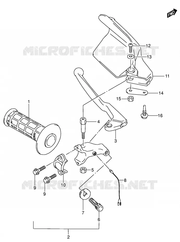 LINKER HENDEL - HANDGREEP Suzuki MOTO 250 DR-Z 2002  DR-Z250K2(E3/E28)