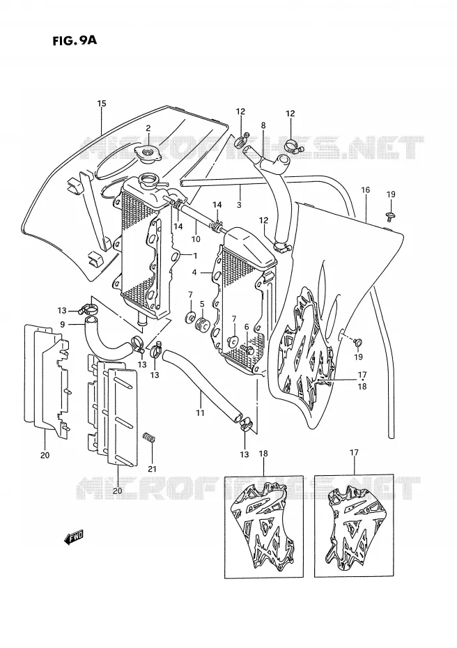 RADIATOR (MODELE R/S) Suzuki MOTO 125 RM 1992  RM125N(E2)
