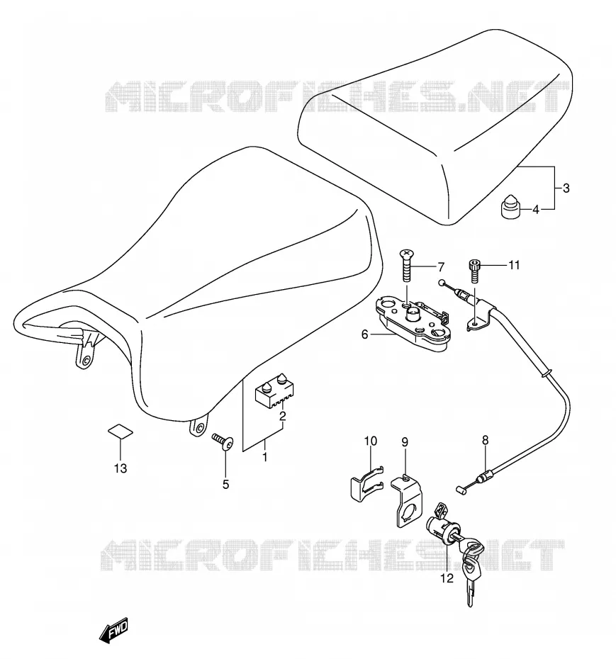 SEAT (SV1000SK3/S1K3/S2K3) Suzuki MOTO 1000 SV 2003  SV1000S1K3(E2)