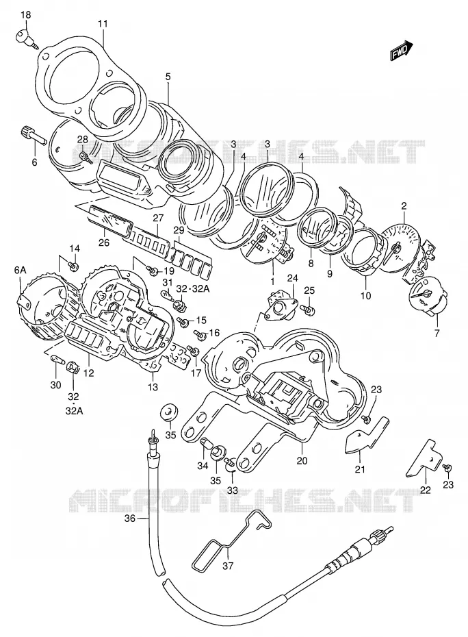 SNELHEIDSMETER Suzuki MOTO 125 RG 1993  RG125FP(E18)