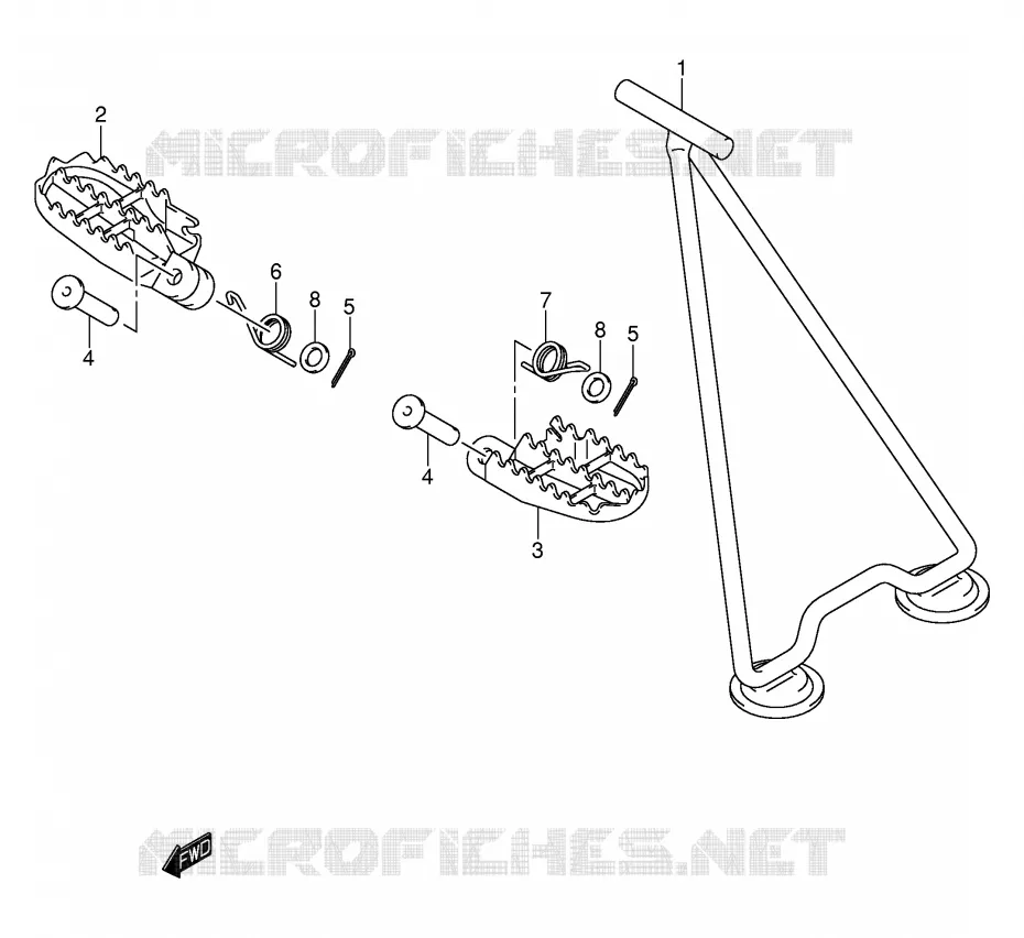 STAND - FOOTREST (MODELE K3/K4/K5/K6) Suzuki MOTO 250 RM 2003  RM250K3(E3/E28)