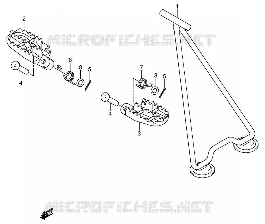 STAND - FOOTREST (MODELE K3/K4/K5) Suzuki MOTO 125 RM 2006  RM125K6(E3/E28)