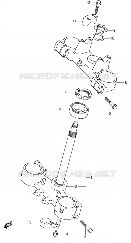 STUURKOLOM (MODELE K4) Suzuki MOTO 125 RM 2003  RM125K3(E3/E28)