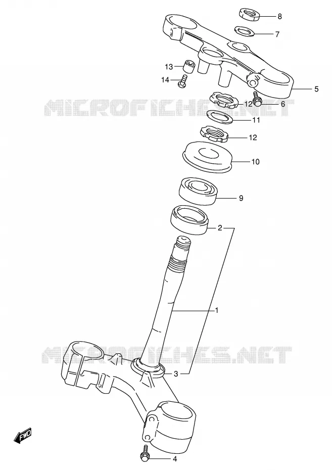 STUURKOLOM (MODELE W/X/Y/K1) Suzuki MOTO 1000 TL-S 2000  TL1000SY(E2)
