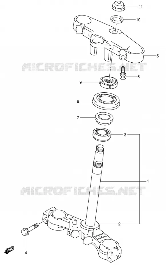 STUURKOLOM (SV650SX/SUX/SY/SUY) Suzuki MOTO 650 SV 2000  SV650UY(E2)