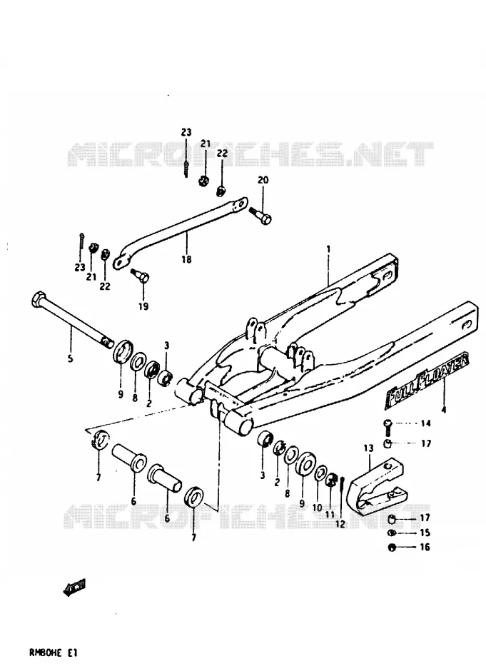 SWINGARM (MODELE E) Suzuki MOTO 80 RM 1983  RM80HD(D/E)