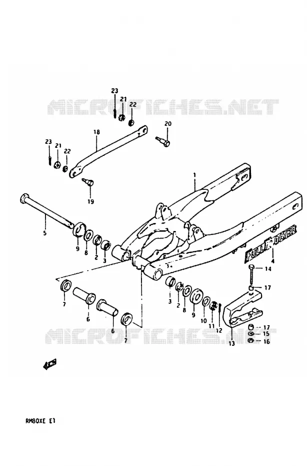 SWINGARM (MODELE E) Suzuki MOTO 80 RM 1983  RM80XD(D/E)