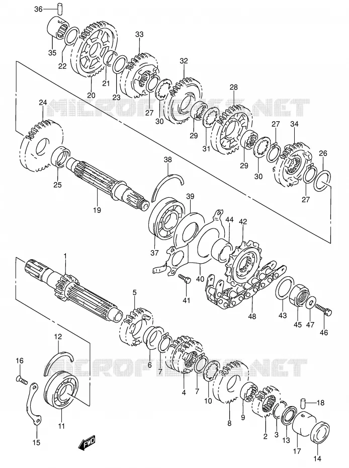 TRANSMISSION Suzuki MOTO 600 RF 1995  RF600RS(E2)