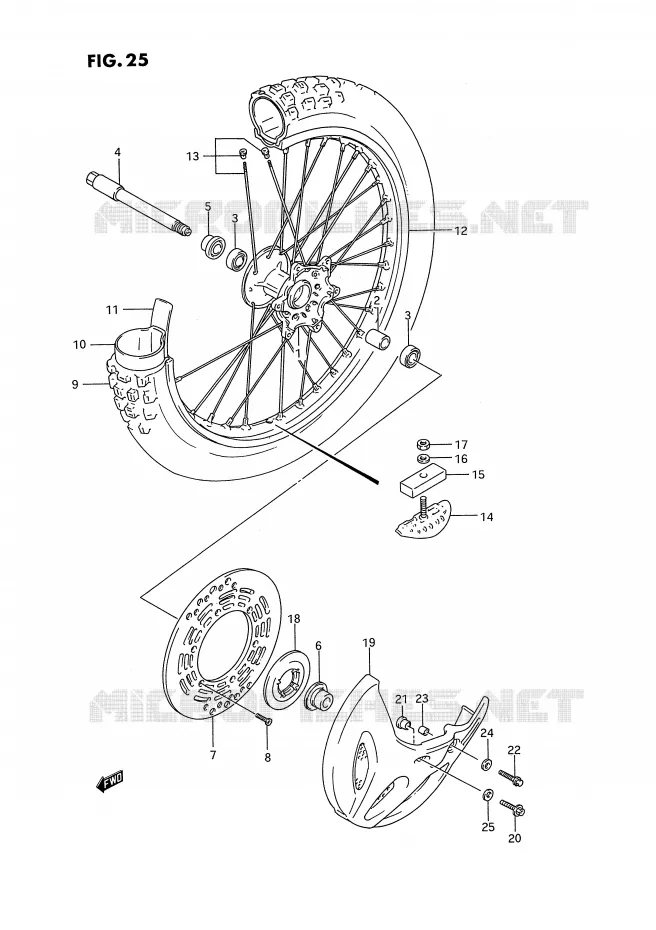 VOORWIEL Suzuki MOTO 125 RM 1993  RM125P(E2)
