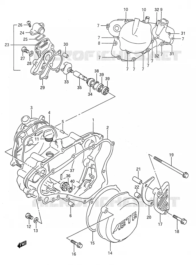 WATER POMPHUIS (MODELE L/M) Suzuki MOTO 125 RM 1989  RM125K(E28)