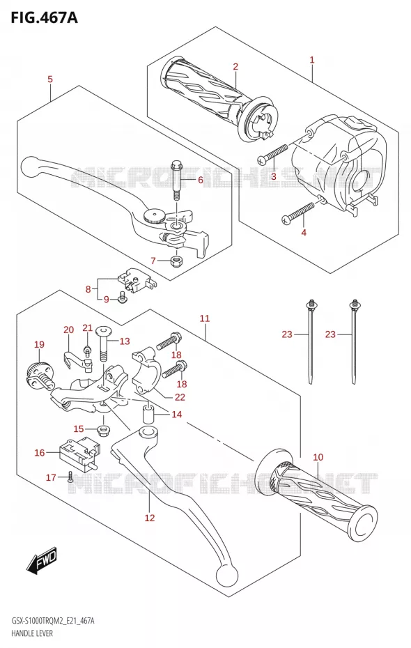 HEFBOMEN - HANDGRIPS Suzuki MOTO 1000 GSX-S 2022  GSX-S1000TRQ M2 (E21)