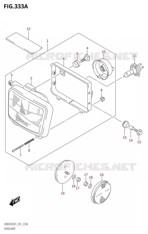 KOPLAMP Suzuki MOTO 650 DR 2021  DR650SE M1 (E01)