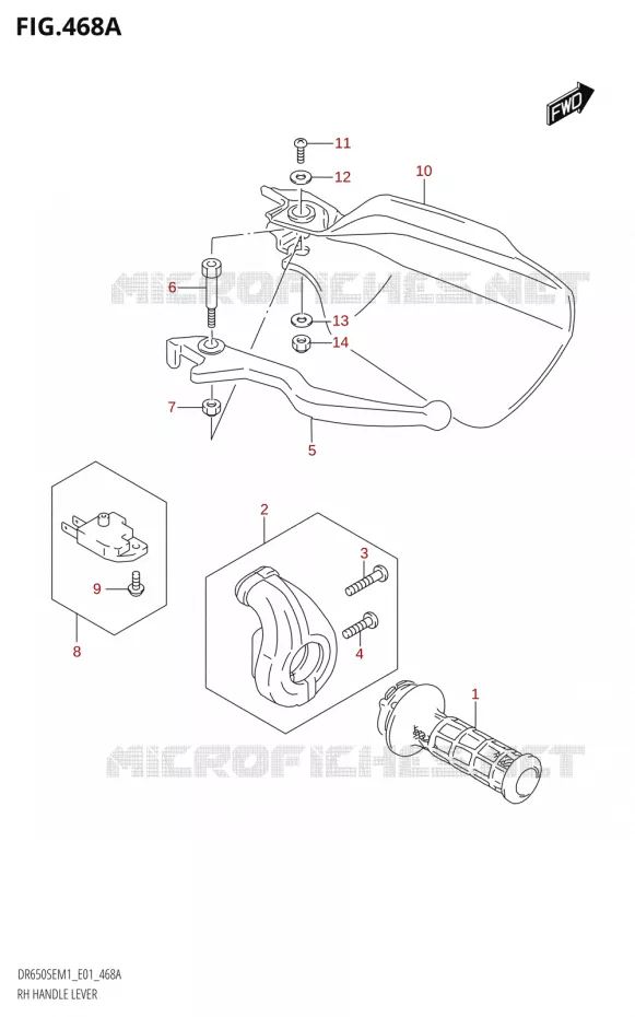 RH HANDLE LEVER Suzuki MOTO 650 DR 2021  DR650SE M1 (E01)