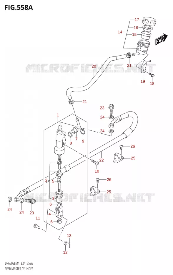 ACHTER hoofdremcilinder Suzuki MOTO 650 DR 2021  DR650SE M1 (E24)