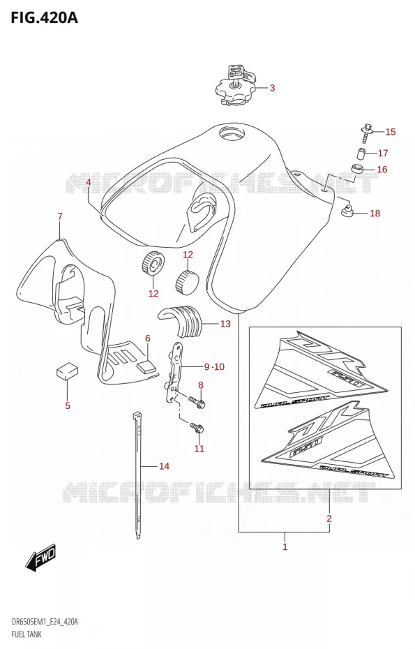 BENZINETANK Suzuki MOTO 650 DR 2021  DR650SE M1 (E24)