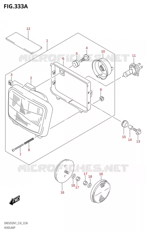 KOPLAMP Suzuki MOTO 650 DR 2021  DR650SE M1 (E24)