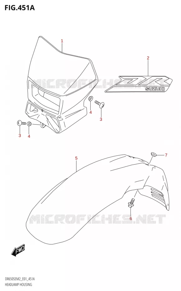 KOPLAMPBEHUIZING Suzuki MOTO 650 DR 2022  DR650SE M2 (E01)