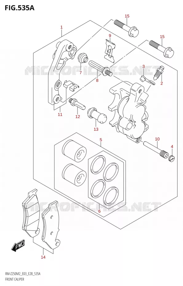 FRONT CALIPER Suzuki MOTO 250 RM-Z 2022  RM-Z250 M2 (E03,E28)