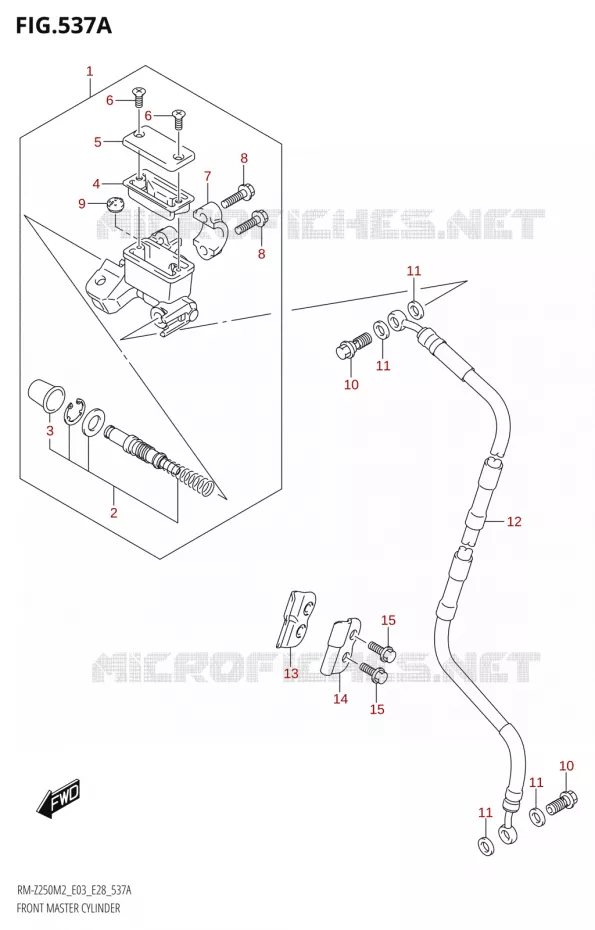 FRONT HOOFDREMCILINDER Suzuki MOTO 250 RM-Z 2022  RM-Z250 M2 (E03,E28)