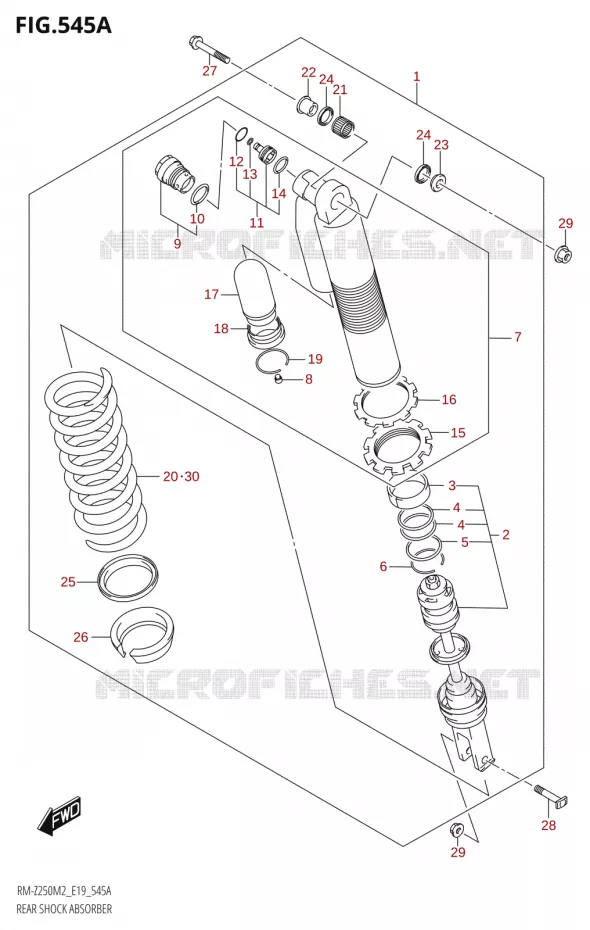 ACHTER SCHOKDEMPER Suzuki MOTO 250 RM-Z 2022  RM-Z250 M2 (E19)