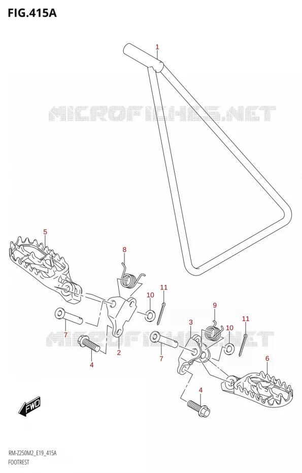FOOTREST Suzuki MOTO 250 RM-Z 2022  RM-Z250 M2 (E19)