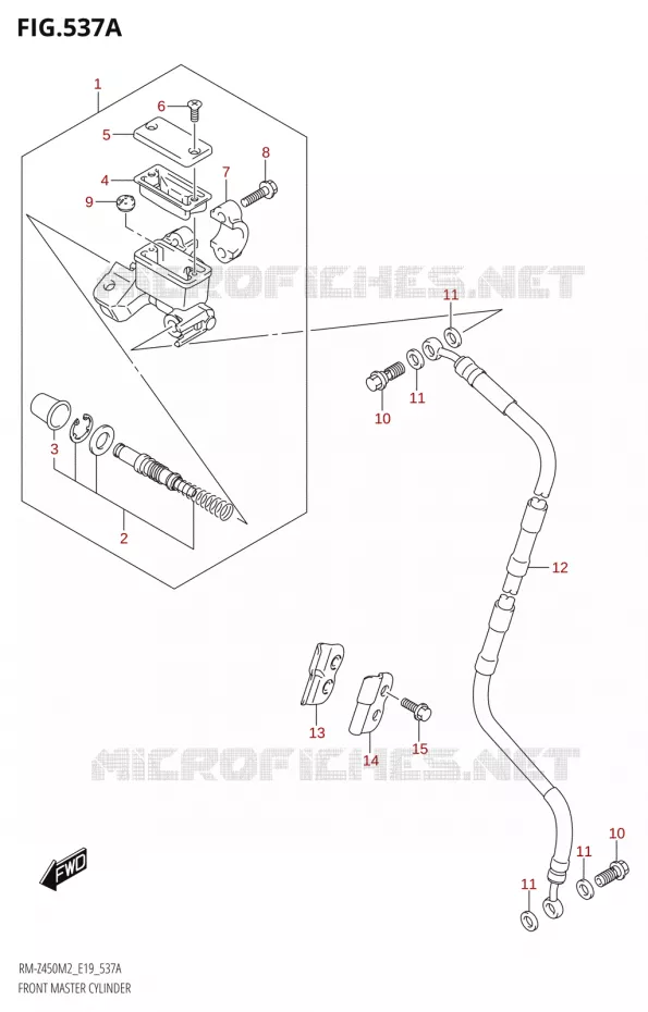 FRONT HOOFDREMCILINDER Suzuki MOTO 450 RM-Z 2022  RM-Z450 M2 (E19)