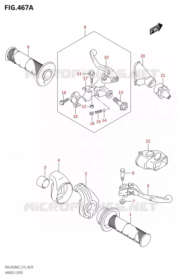 HEFBOMEN - HANDGRIPS Suzuki MOTO 450 RM-Z 2022  RM-Z450 M2 (E19)