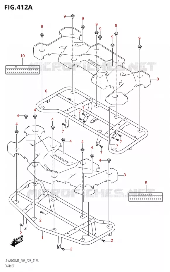 CARRIER (LT-A500XP:P03,P33) Suzuki QUAD 500 KINGQUAD 2021  LT-A500X / XP M1 (P03,P28,P33)
