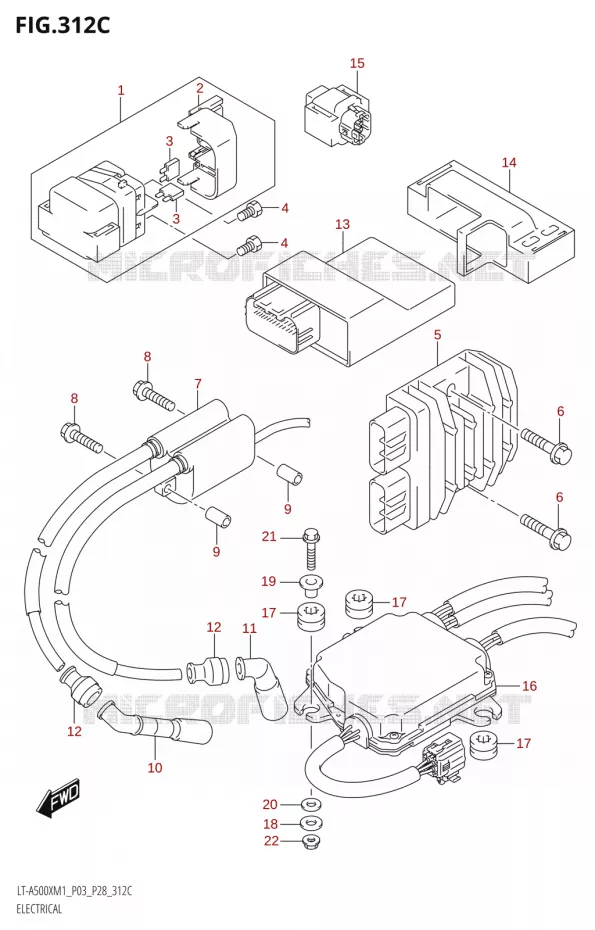 ELEKTRISCH (LT-A500XP:P03,P28) Suzuki QUAD 500 KINGQUAD 2021  LT-A500X / XP M1 (P03,P28,P33)
