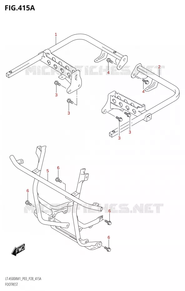 FOOTREST Suzuki QUAD 500 KINGQUAD 2021  LT-A500X / XP M1 (P03,P28,P33)
