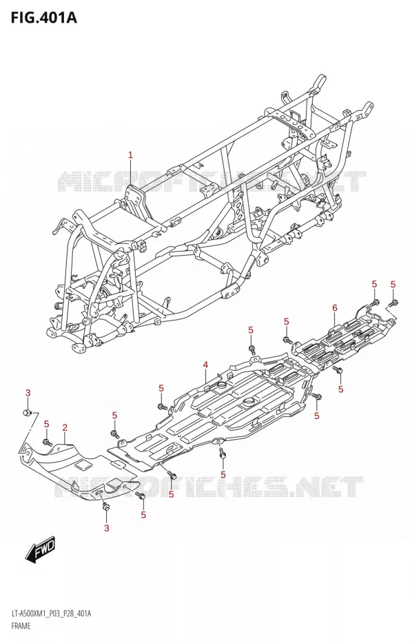 FRAME Suzuki QUAD 500 KINGQUAD 2021  LT-A500X / XP M1 (P03,P28,P33)