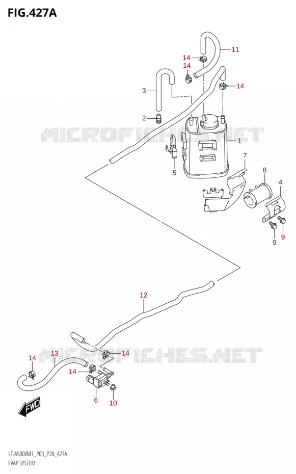 FUEL EVAP SYSTEM Suzuki QUAD 500 KINGQUAD 2021  LT-A500X / XP M1 (P03,P28,P33)