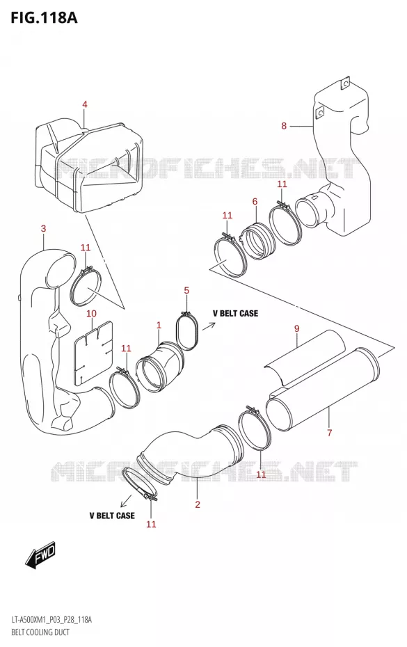 LUCHTKANAALRIEM Suzuki QUAD 500 KINGQUAD 2021  LT-A500X / XP M1 (P03,P28,P33)