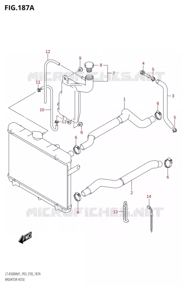 RADIATOR SLANG - EXPANSIEVAT Suzuki QUAD 500 KINGQUAD 2021  LT-A500X / XP M1 (P03,P28,P33)