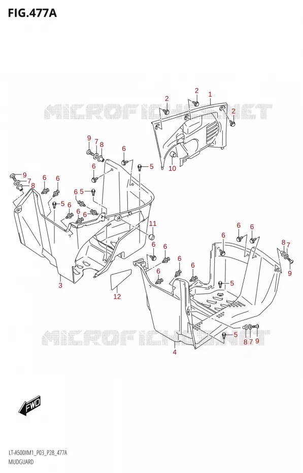 SPATBORD (P03,P28,P33) Suzuki QUAD 500 KINGQUAD 2021  LT-A500X / XP M1 (P03,P28,P33)