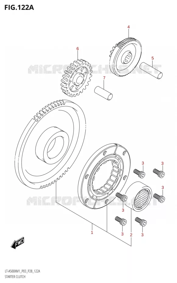 STARTMOTOR KOPPELINGS Suzuki QUAD 500 KINGQUAD 2021  LT-A500X / XP M1 (P03,P28,P33)