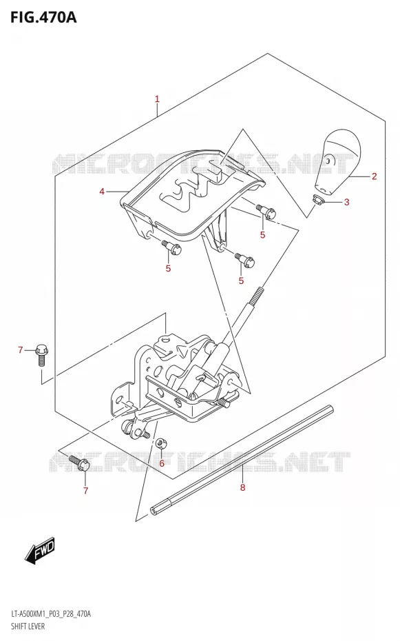 VERSNELLINGSPOOK Suzuki QUAD 500 KINGQUAD 2021  LT-A500X / XP M1 (P03,P28,P33)