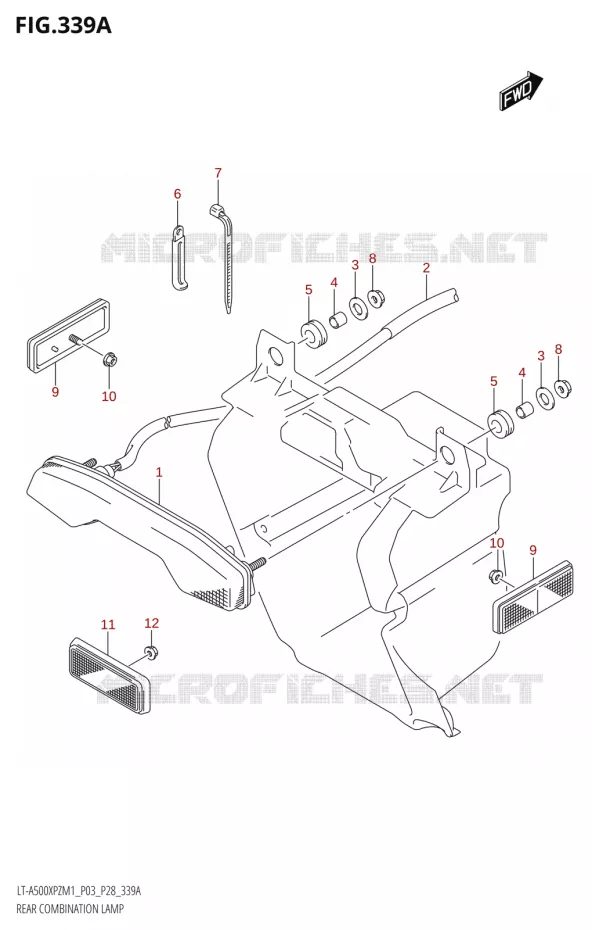 ACHTERLICHT Suzuki QUAD 500 KINGQUAD 2021  LT-A500XPZ M1 (P03,P28,P33)