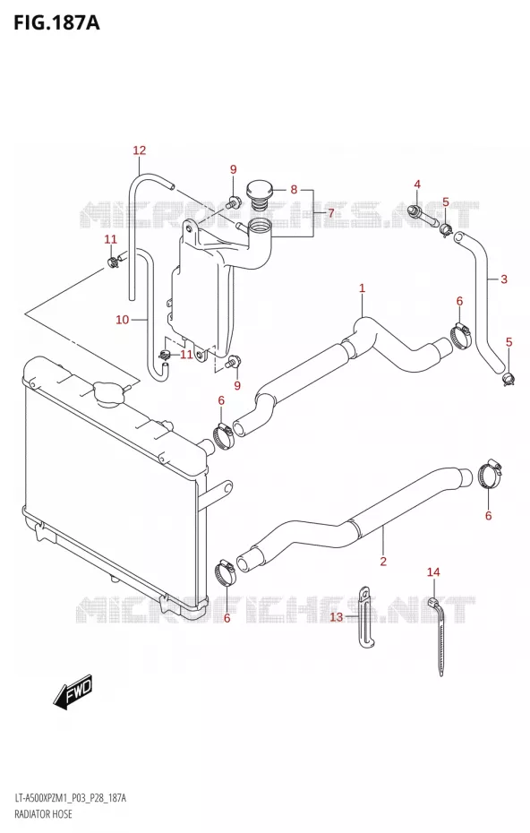 RADIATOR SLANG - EXPANSIEVAT Suzuki QUAD 500 KINGQUAD 2021  LT-A500XPZ M1 (P03,P28,P33)