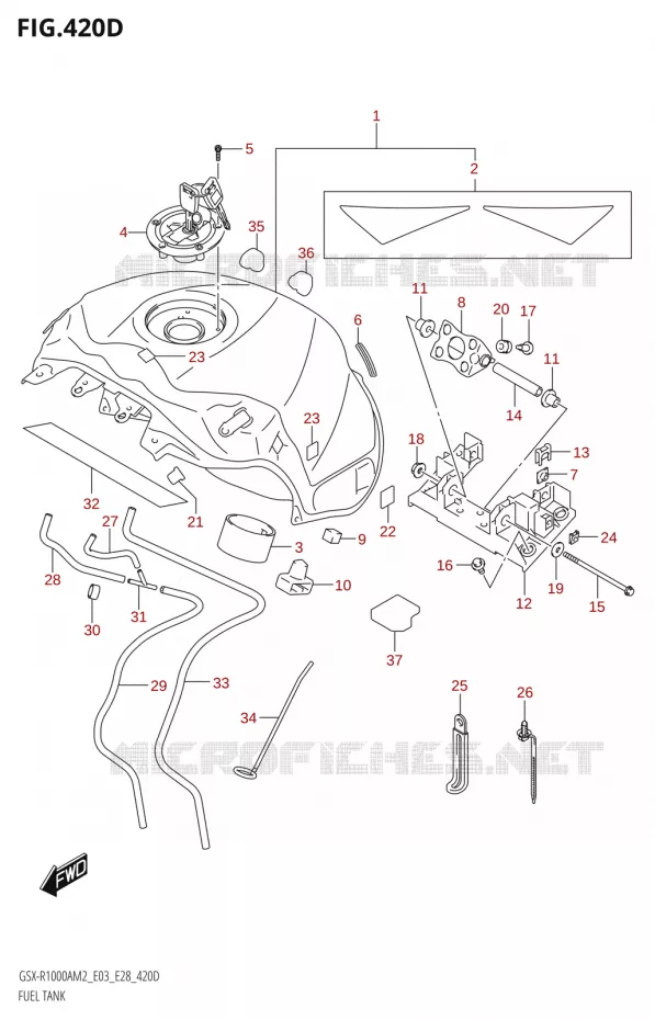 BENZINETANKS (GSX-R1000RZA:(E03,E28)) Suzuki MOTO 1000 GSX-R 2022  GSX-R1000A M2 (E03 E28)