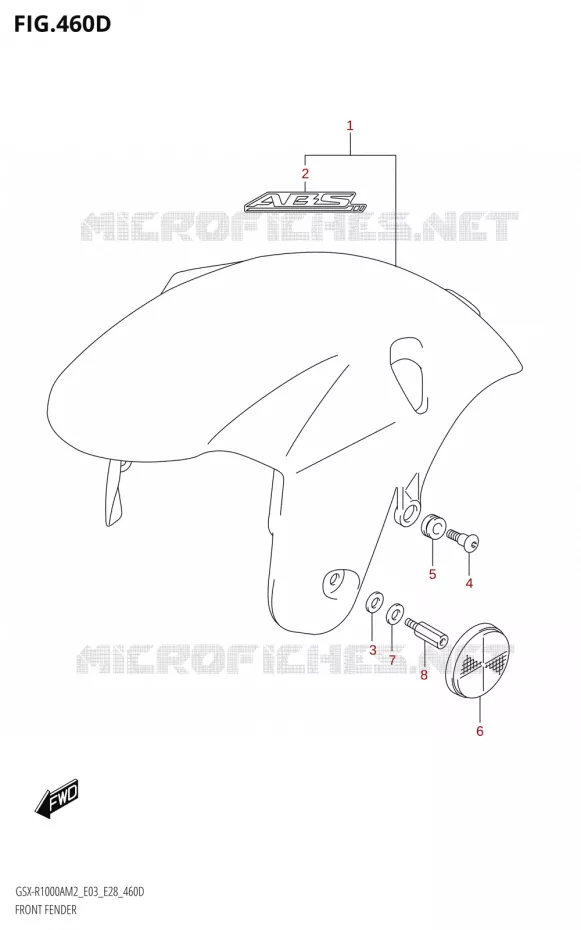 FRONT FENDERSX-R1000A) Suzuki MOTO 1000 GSX-R 2022  GSX-R1000A M2 (E03 E28)