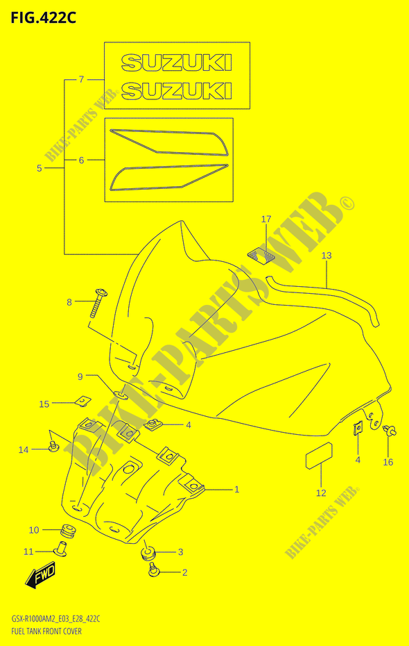 FUEL TANK VOORKLEPER (GSX R1000RA) voor Suzuki GSX-R 1000 2022