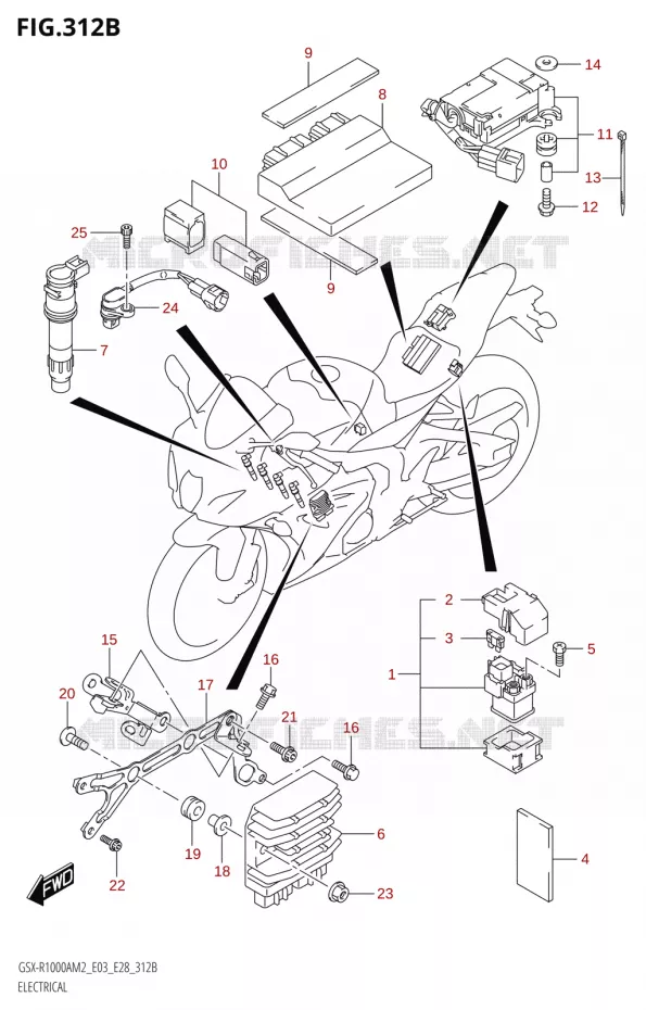 ELEKTRISCH ((GSX-R1000RA,GSX-R1000RZA):E33) Suzuki MOTO 1000 GSX-R 2022  GSX-R1000A M2 (E33)