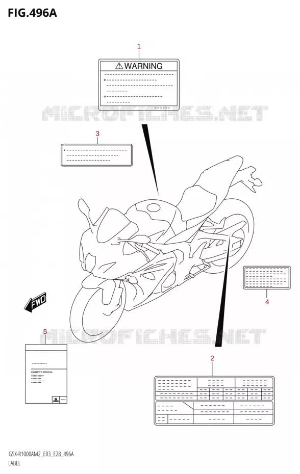 LABEL (E03) Suzuki MOTO 1000 GSX-R 2022  GSX-R1000A M2 (E33)