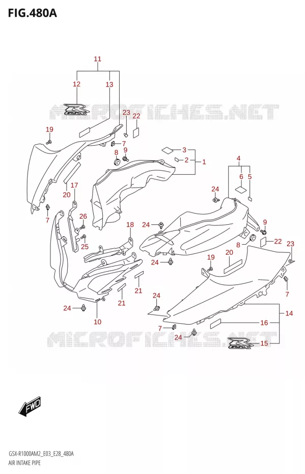 LUCHTINLAAT (GSX-R1000A) Suzuki MOTO 1000 GSX-R 2022  GSX-R1000A M2 (E33)